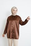 Saten Tunik-Kahve
