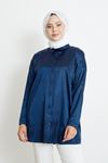 Saten Tunik-Lacivert