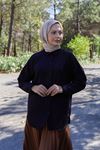 Düğmeli Tunik-Siyah