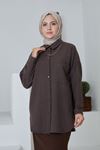 Zincir Detay Cepli Tunik-Kahve