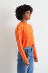 Arkası Yırtmaçlı Örgü Crop-Oranj