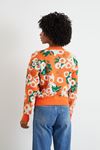 Desenli Triko Crop-Oranj
