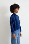 Yarım Balıkçı Çizgili Crop-Saks