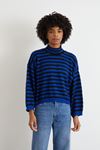 Yarım Balıkçı Çizgili Crop-Saks