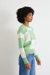 Kare Desen Triko Crop-Mint