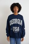 Bisiklet Yaka Sweatshirt-Lacivert