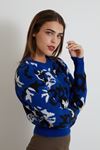 Desenli Triko Crop-Saks