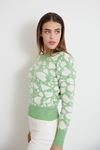 Desenli Triko Crop-Mint