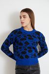 Desenli Triko Crop-Saks