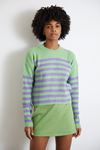 Bisiklet Yaka Çizgili Crop-Mint