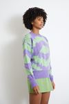 Desenli Crop Kazak-Lila
