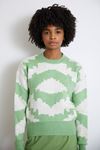Desenli Crop Kazak-Mint