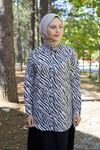 Zebra Desen Tunik-Bej