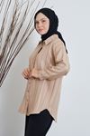 Çizgili Tunik-Bej