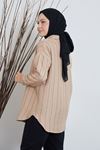 Çizgili Tunik-Bej