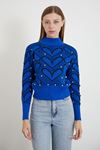 Kalp Desen Balıkçı Crop-Saks