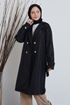 Reglan Kol Apolet Detay Trenç-Siyah