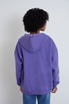 Ön Fermuarlı Kapşonlu Sweatshirt Hırka-Lila