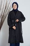 Reglan Kol Aler Detay Trenç-Siyah