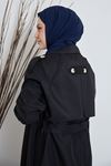 Reglan Kol Aler Detay Trenç-Siyah
