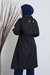 Reglan Kol Aler Detay Trenç-Siyah