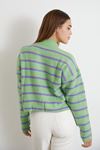 Ajurlu Çizgili Selanik Crop-Mint