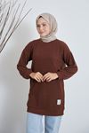 Fitilli Bürümcük Tunik-Kahve