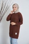 Fitilli Bürümcük Tunik-Kahve