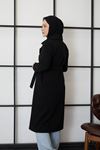 Kuşaklı Kaşe Kaban-Siyah