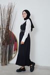 Eteği Pilise Detay Jile-Siyah