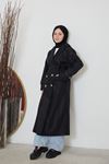 Flota Detay Uzun Trenç-Siyah
