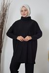 Degaje Yaka Pantolonlu Takım-Siyah