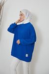 Saç Örgü Manşetli Tunik-Saks