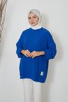 Saç Örgü Manşetli Tunik-Saks