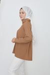 Degaje Yaka Kısa Tunik-Taba