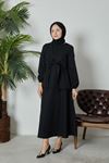 Ön Bağlamalı Etekli Takım-Siyah