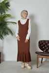 Eteği Volan Saçörgü Jile-Kahve