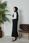 Eteği Volan Saçörgü Jile-Siyah