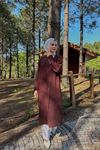 Önü Düğmeli Hırka-Kahve