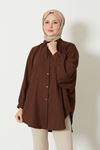 Reglan Kol Keten Tunik-Kahve