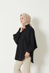 Reglan Kol Keten Tunik-Siyah
