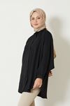 Reglan Kol Keten Tunik-Siyah