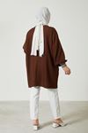 Yaka Kol Ribana Detay Tunik-Kahve