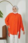 Önü Düğmeli Ayrobin Tunik-Oranj