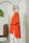 Önü Düğmeli Ayrobin Tunik-Oranj