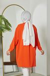 Önü Düğmeli Ayrobin Tunik-Oranj