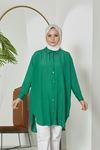 Arka Roba Detay Naylon Viskon Tunik-Mint