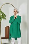 Arka Roba Detay Naylon Viskon Tunik-Mint