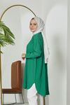 Arka Roba Detay Naylon Viskon Tunik-Mint