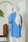 Önü Düğmeli Ayrobin Tunik-İndigo